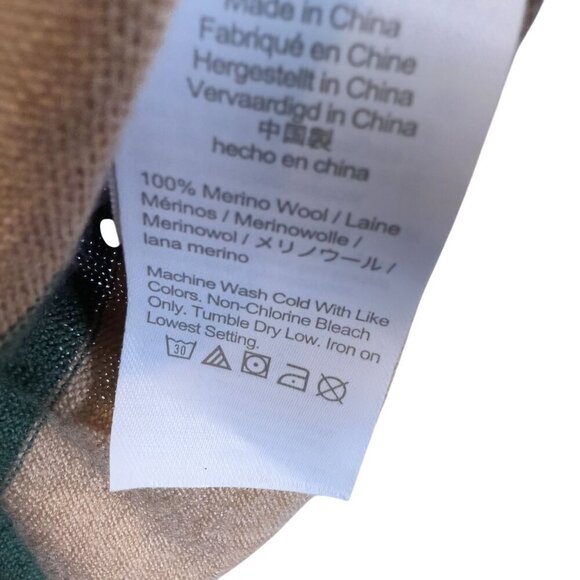 J.Crew XL Merino Wool Rugby Sweater Green Tan Striped Long Sleeve Polo NWT - Picture 6 of 6